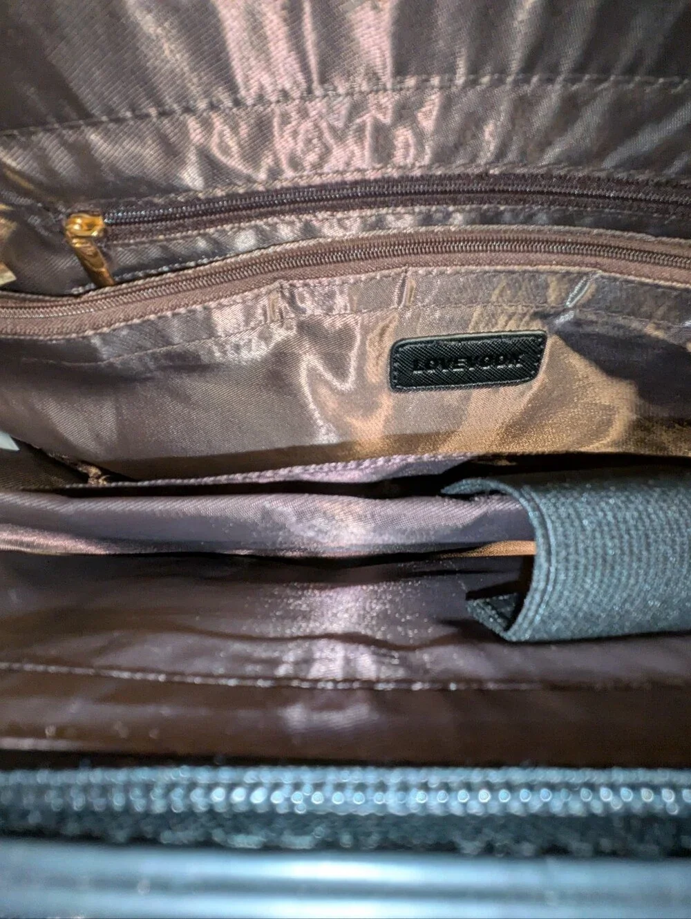 Lovevook Black Structured Laptop Bag with Gold Hardware